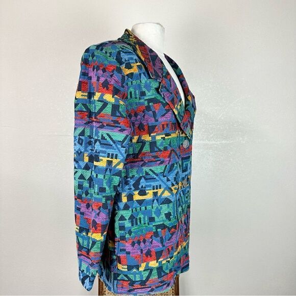Vintage Western Aztec Tapestry Western Cowboy Cowgirl Blazer Jacket Southwest - Picture 6 of 10